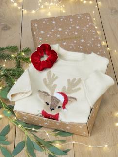 Mädchen-Pullover, Strickjacke, Sweatshirt-Geschenkset für Mädchen mit Jacquard-Pullover und Accessoire