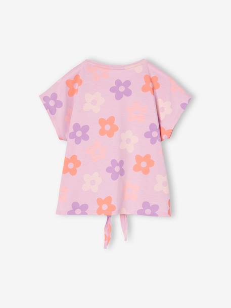 Mädchen T-Shirt lavandel+rosa+weiß+weiß bedruckt 