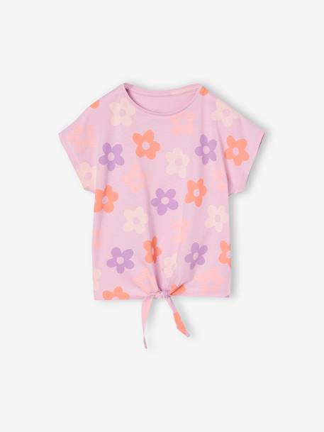Mädchen T-Shirt lavandel+rosa+weiß+weiß bedruckt 