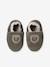 Chaussons élastiqués en cuir souple bébé lot marron+marron imprimé+vert imprimé 