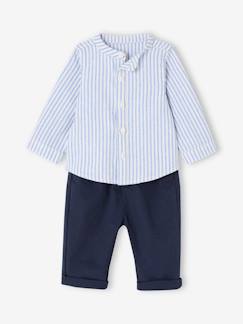 Bébé-Ensemble-Ensemble bébé chemise rayée + pantalon 