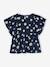 Mädchen Blusenshirt mit Recycling-Polyester marine+pfingstrose+wollweiß 