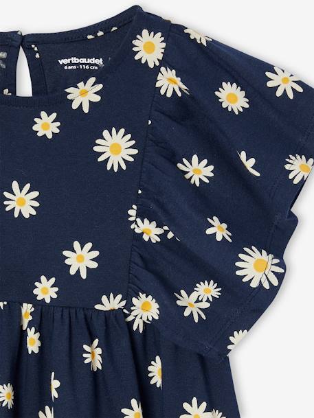 Mädchen Blusenshirt mit Recycling-Polyester marine+pfingstrose+wollweiß 