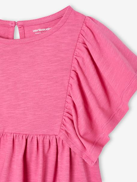 Mädchen Blusenshirt mit Recycling-Polyester marine+pfingstrose+wollweiß 