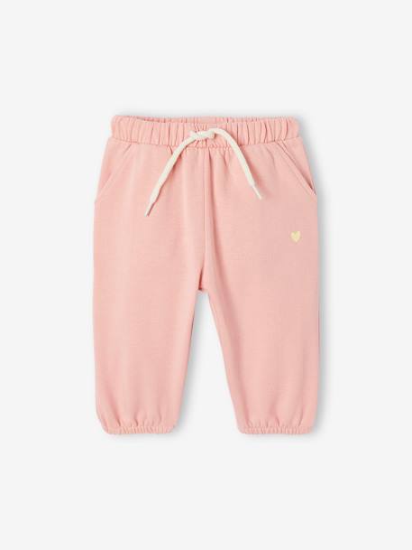 Ensemble sport sweat à capuche zippé + jogging bébé rose pâle 