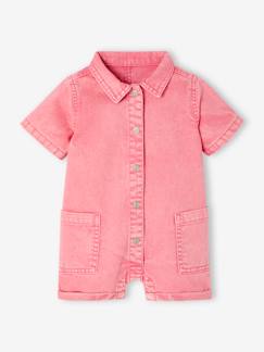 Baby-Baby Kurzoverall aus Twill, Used-Look