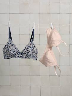 Vêtements de grossesse-Lingerie-Lot 2 soutiens-gorge d'allaitement sans armatures en coton bio*