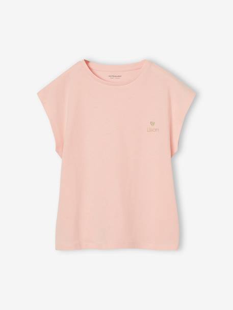 Mädchen T-Shirt BASICS Oeko-Tex aqua+bonbon rosa+ecru+marine 