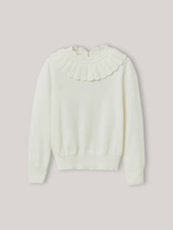 Fille-Pull, gilet, sweat-Pull col pierrot fille en coton et laine