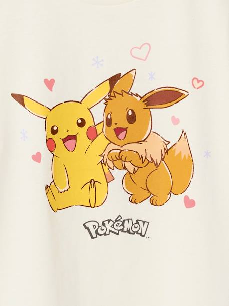 Mädchen T-Shirt POKEMON mit Pikachu und Evoli wollweiß 