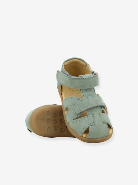 Sandales bébé Pika Scratch camel+vert d'eau 