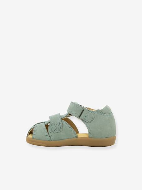 Sandales bébé Pika Scratch camel+vert d'eau 