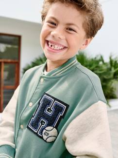 Garçon-Pull, gilet, sweat-Sweat garçon molleton style teddy badge en bouclettes.
