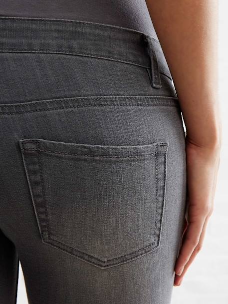 Umstands Slim-Fit-Jeans, Schrittl. 78 cm grau+schwarz 