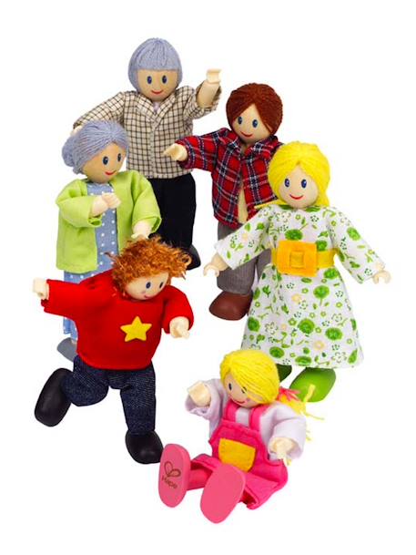 HAPE Puppenfamilie, 6 Puppen MEHRFARBIG 