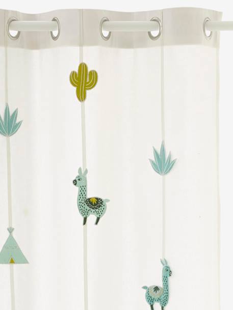 Vorhang 'Kaktus' für Kinderzimmer WOLLWEISS 