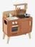 Cuisinette en bois FSC® et métal blanc+caramel 