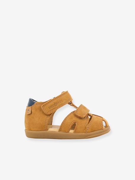 Sandales bébé Pika Scratch camel+vert d'eau 