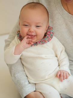 Bébé-Ensemble naissance 2 pièces en tricot détail tissu Liberty