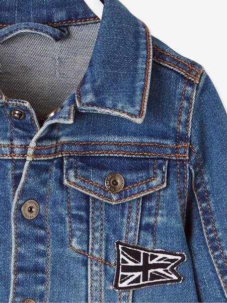 Veste en jean bébé garçon drapeau anglais Denim stone 