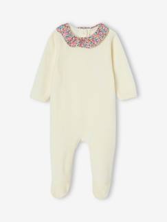 Bébé-Pyjama bébé fille velours et tissu Liberty personnalisable