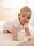 Combinaison fleurie naissance personnalisable blanc imprimé+écru 