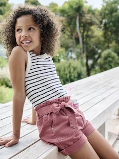 Fille-T-shirt, sous-pull-T-shirt-Débardeur fille en côtes 