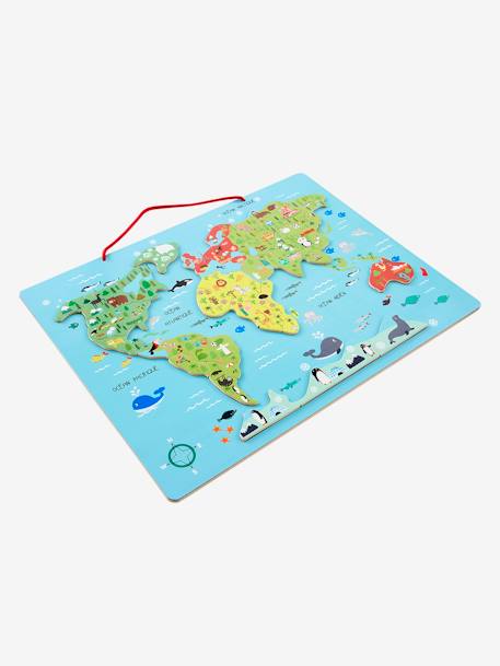 Puzzle carte du monde pour enfants, jouet éducatif, géométrique, fushia,  aides