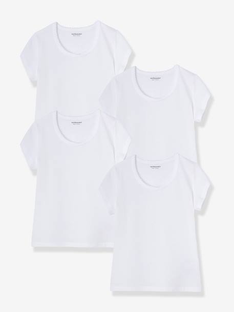 4er-Pack T-Shirts für Mädchen WEISS 