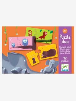 Lernspiele-Spielzeug-Lernspiele-Formen, Farben und Assoziationen-DJECO Duo-Puzzle „Mama und Baby"