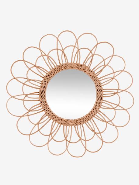 Miroir rotin en bambou, essentiels marron 