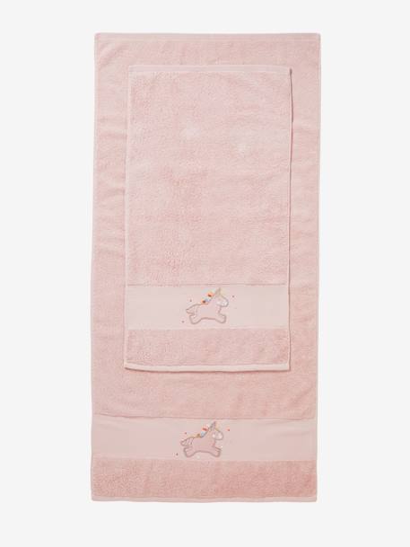 Serviette de bain 'Licorne' ROSE CLAIR 