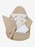 2-in-1 Baby Ausfahrsack/Wickelunterlage, Musselin beige bedruckt+cappuccino+GRÜN+terrakotta+wollweiß 