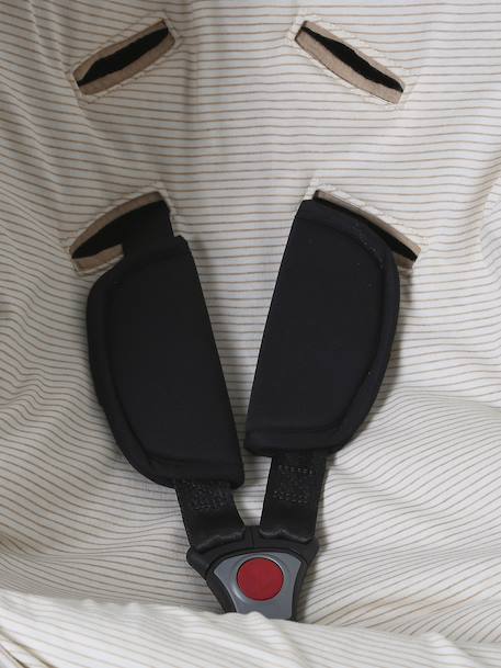 2-in-1 Baby Ausfahrsack/Wickelunterlage, Musselin beige bedruckt+cappuccino+GRÜN+terrakotta+wollweiß 