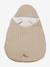 2-in-1 Baby Ausfahrsack/Wickelunterlage, Musselin beige bedruckt+cappuccino+GRÜN+terrakotta+wollweiß 