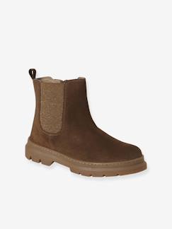 Boots enfant fille cuir élastiquées et zippées Chaussures-Boots enfant fille cuir élastiquées et zippées