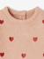 Pull bébé brodé petits coeurs rose poudré 