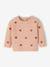 Pull bébé brodé petits coeurs rose poudré 