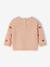Pull bébé brodé petits coeurs rose poudré 