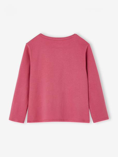 Mädchen Langarmshirt BASIC mit Recycling-Baumwolle hellrosa+himbeer+marine+wollweiß 