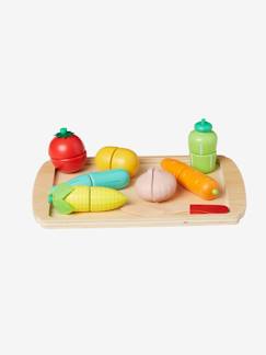 Küche, Geschirr und Lebesnmittel-Spielzeug-Nachahmungsspiele-Küche, Geschirr und Lebensmittel-Gemüse-Set aus Holz für Kinder, Holz FSC®