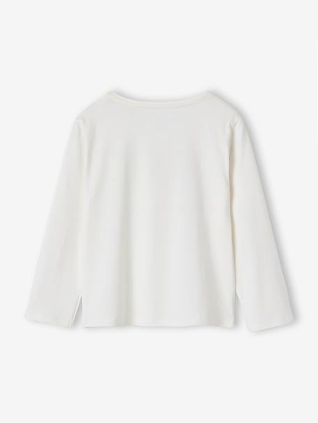 Mädchen Langarmshirt BASIC mit Recycling-Baumwolle hellrosa+himbeer+marine+wollweiß 