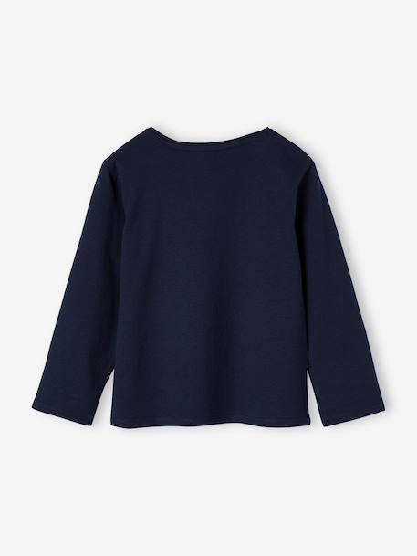 Mädchen Langarmshirt BASIC mit Recycling-Baumwolle hellrosa+himbeer+marine+wollweiß 
