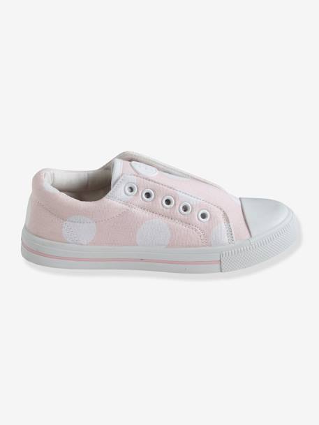 Tennis élastiquées fille en toile ROSE 