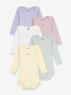 Baby-5er-Pack Langarm-Bodys Baby PETIT BATEAU, Wochentage
