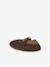 Chaussons élastiqués en cuir souple bébé lot marron+marron imprimé+vert imprimé 