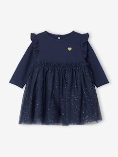 Baby-Kleid, Rock-Babykleid für Mädchen mit glitzerndem Tüllrock