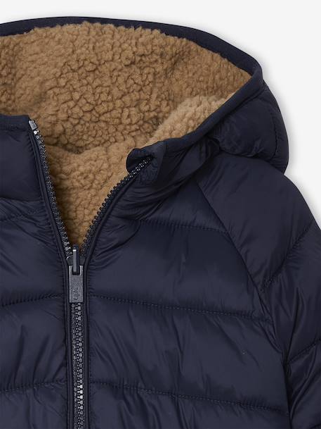 Jungen Wende-Steppjacke marine+mokka+tannengrün 