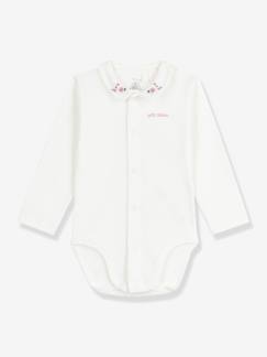 Baby-Baby Body mit besticktem Kragen und Brustaufdruck PETIT BATEAU