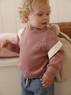 Baby-Pullover, Strickjacke, Sweatshirt-Pullover-Baby Strickpullover mit Blumenstickerei